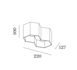 Plafonnier, Hexo 2.0 LED, or, LED, dim, 2700K, 1340 lm, L22cm, H10cm - Wever&Ducré