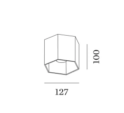 Plafonnier, Hexo 1.0 LED, or, variable coupure de phase, LED, 2700K, 670lm, Ø12,7cm, H10cm - Wever&Ducré