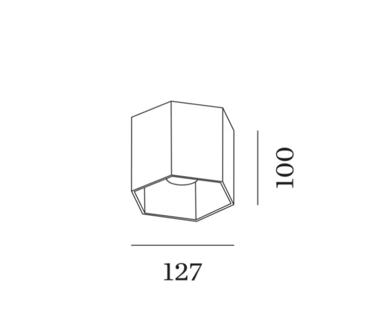 Plafonnier, Hexo 1.0 LED, or, variable coupure de phase, LED, 2700K, 670lm, Ø12,7cm, H10cm - Wever&Ducré