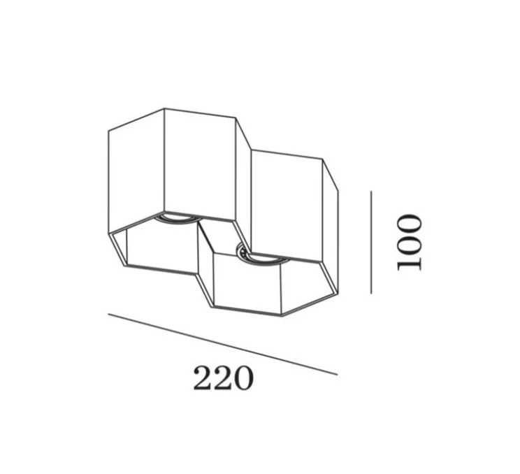 Plafonnier, Hexo 2.0 PAR16, cuivre, L22cm, H10cm - Wever&Ducré