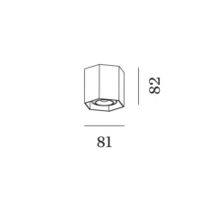 Plafonnier, Hexo Mini 1.0, bronze, Ø8,1cm, H8,2cm - Wever&Ducré