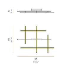 Plafonnier, Hilow, blanc, LED, 2700K, 4602lm, L113cm, H13cm - Panzeri