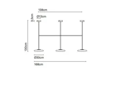 Plafonnier, Ihana, opale et noir, LED, 2700K, 3x1019lm, L168cm, H100cm - Marset