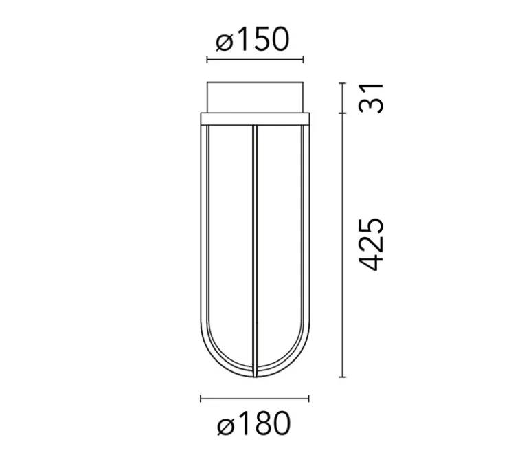 Plafonnier, In Vitro, vert pâle, IP66, LED, 2700K, 799 lm, Ø18cm, H45,6cm - Flos