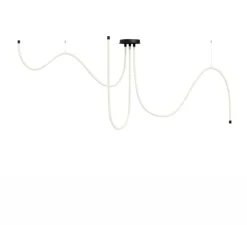 Plafonnier, Kaa, Tube silicone, noir, IP40, LED, 2700K, 12420 lm, L300cm, H4,1cm - Beneito Faure