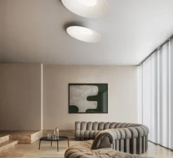 Plafonnier, Kate, blanc, LED, dim, 3000K, 6835 lm, Ø90cm, H27cm - KDLN