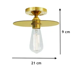 Plafonnier, Kigoma, laiton poli, L21cm, H9cm - Mullan Lighting