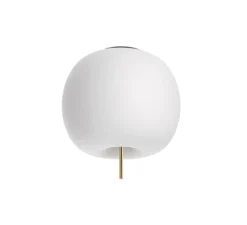 Plafonnier, Kushi 16, blanc, laiton, Ø16cm, H16cm - KDLN