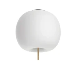 Plafonnier, Kushi 33, blanc, laiton, Ø33cm, H33cm - KDLN