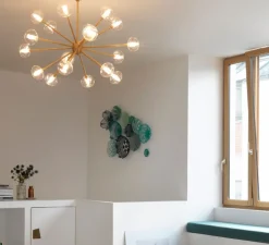 Plafonnier, LAIKA, 15 globes, laiton, Ø82cm, H51cm - CVL Manufacture