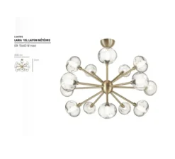 Plafonnier, LAIKA, 15 globes, laiton, Ø82cm, H51cm - CVL Manufacture
