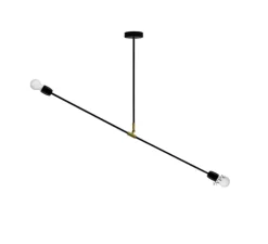 Plafonnier, lampe porcelaine et métal, noir, Ø110cm, H58,5cm - ZANGRA