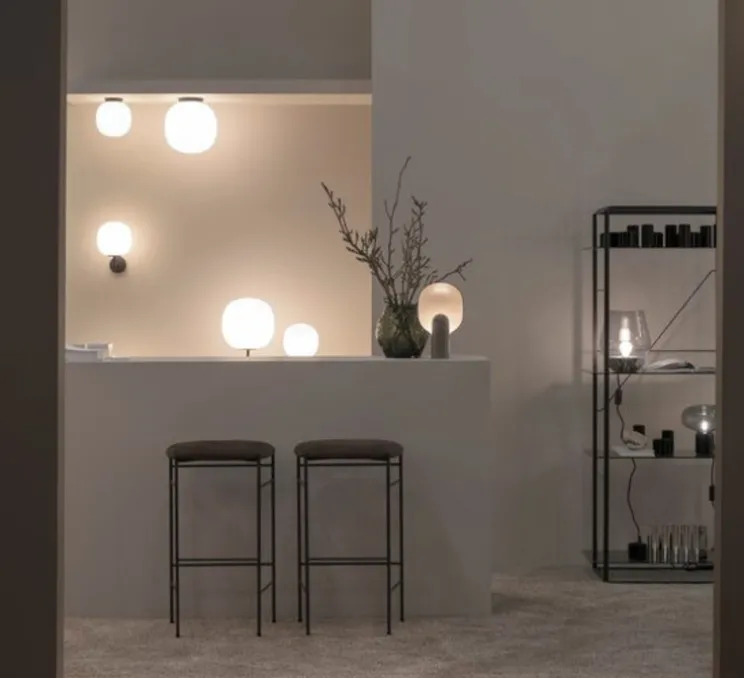 Plafonnier, Lantern, verre opal blanc, noir, Ø30cm, H32cm - New Works