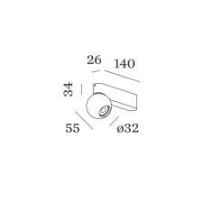 Plafonnier, Leca Surface 1.0, noir mat, LED, dim, 2700K, 585 lm, L14cm, H5,5cm - Wever&Ducré