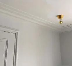 Plafonnier, light.001, porcelaine plaquée or 18 carats, Ø10cm, H5,5cm - Zangra