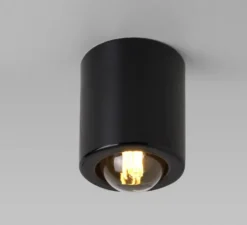 Plafonnier, light.013.b.001, noir brillant, Ø9,5cm, H11cm - Zangra