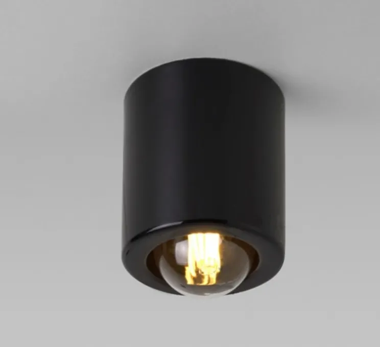 Plafonnier, light.013.b.001, noir brillant, Ø9,5cm, H11cm - Zangra