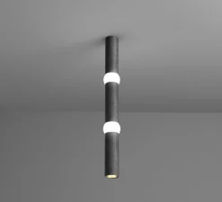 Plafonnier, Lightbone L, noir, LED, Ø7,6cm, H83,6cm - Oblure