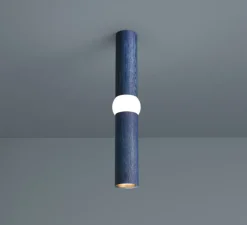 Plafonnier, Lightbone M, bleu, LED, Ø7,6cm, H53,6cm - Oblure