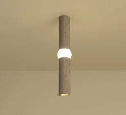 Plafonnier, Lightbone M, naturel, LED, Ø7,6cm, H53,6cm - Oblure