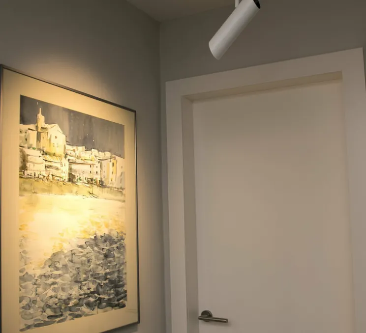 Plafonnier, LINK, blanc, L9cm, H46cm - Faro