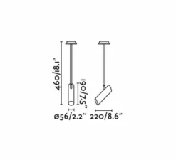 Plafonnier, LINK, blanc, L9cm, H46cm - Faro