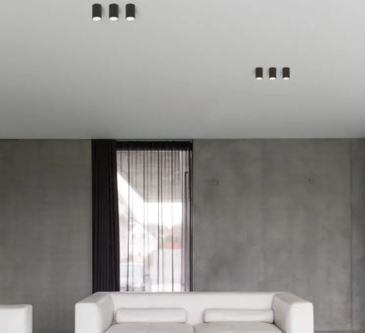Plafonnier, Lotis tubed surface, noir et blanc, Ø8,5cm, H13cm - Modular