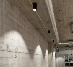 Plafonnier, Lotis tubed surface, noir et or, Ø8,5cm, H13cm - Modular