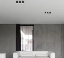 Plafonnier, Lotis tubed surface, noir et or, Ø8,5cm, H13cm - Modular