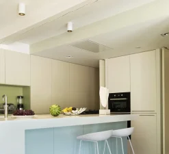 Plafonnier, Lotis tubed surface, blanc et or, Ø8,5cm, H13cm - Modular