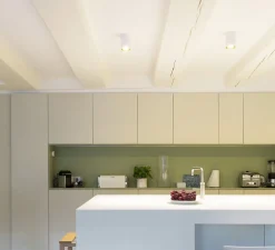 Plafonnier, Lotis tubed surface, blanc et or, Ø8,5cm, H13cm - Modular