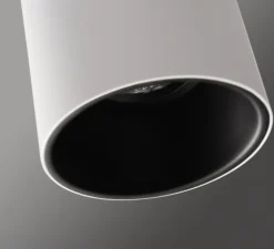 Plafonnier, Lotis tubed surface, blanc et noir, Ø8,5cm, H13cm - Modular