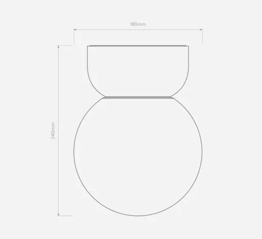 Plafonnier, Lyra 180, blanc brillant, IP44, Ø18cm, H24cm - Astro