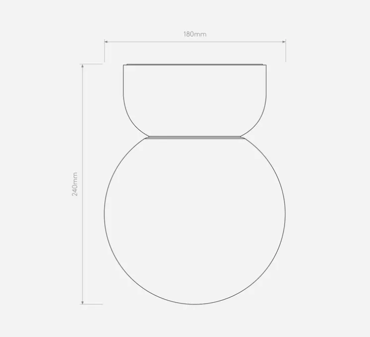 Plafonnier, Lyra 180, blanc brillant, IP44, Ø18cm, H24cm - Astro