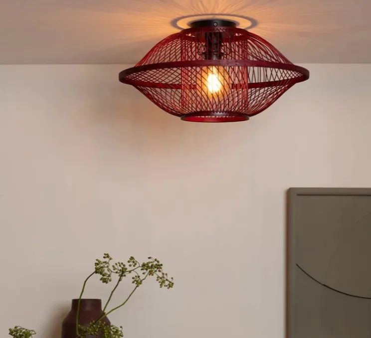 Plafonnier, Maui S, burgundy, Ø50cm, H25cm - Good&Mojo