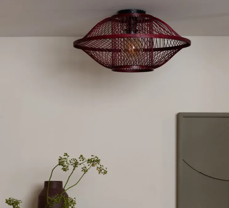 Plafonnier, Maui S, burgundy, Ø50cm, H25cm - Good&Mojo