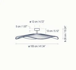 Plafonnier, Mediterrània PF/105/01, marron, IP66, LED, 2700K, 2064lm, Ø105cm, H26,5cm - Bover