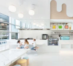 Plafonnier, Memory 400, verre opalin mat, câble blanc, Ø40cm, H41,5cm - Brokis