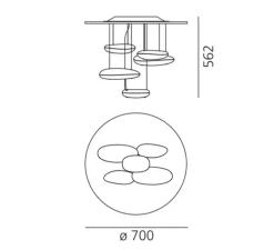 Plafonnier, Mercury Mini, chrome, LED, dim, 2700K, 1447 lm, Ø70cm, H56,2cm - Artemide