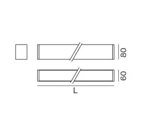 Plafonnier, Mino 60, noir, LED, 3000k, 1960 lm, L148cm, H8cm - XAL