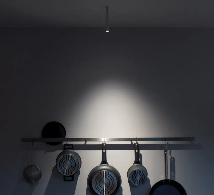 Plafonnier, Mira R, blanc mat, LED, 2700K, 352 lm, Ø2,5cm, H18,3cm - Davide Groppi