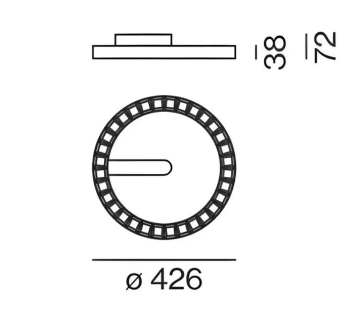 Plafonnier, Mita circle 450, blanc, chrome, LED, dim, 3000K, 3090 lm, Ø42,6cm, H7,2cm - XAL