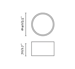 Plafonnier, Mizu, noir, LED, 2700K, 831 lm, Ø14cm, H7cm - Faro