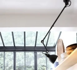 Plafonnier, N°302 Gras, noir, Ø14cm, L55 à 92cm - DCW Editions