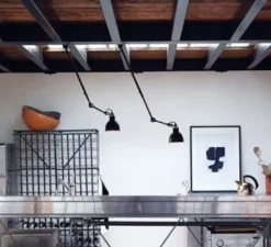 Plafonnier, N°302 Gras, noir, Ø14cm, L55 à 92cm - DCW Editions