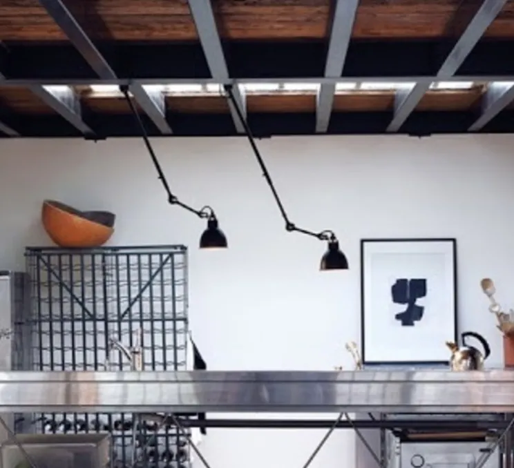 Plafonnier, N°302 Gras, noir, Ø14cm, L55 à 92cm - DCW Editions