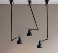 Plafonnier, N°302 Gras, noir, Ø14cm, L55 à 92cm - DCW Editions