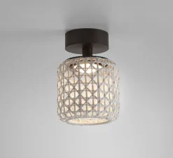 Plafonnier, Nans PF Outdoor, Brun graphite - Teinte beige, IP66, LED, 2700K, 503 lm, Ø16,7cm, H24,3cm - Bover