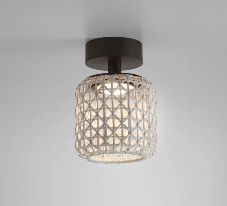 Plafonnier, Nans PF Outdoor, Brun graphite - Teinte beige, IP66, LED, 2700K, 503 lm, Ø16,7cm, H24,3cm - Bover