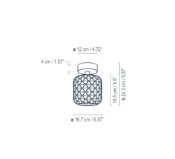 Plafonnier, Nans PF Outdoor, Brun graphite - Teinte marron, IP66, LED, dim, 2700K, 503 lm, Ø16,7cm, H24,3cm - Bover